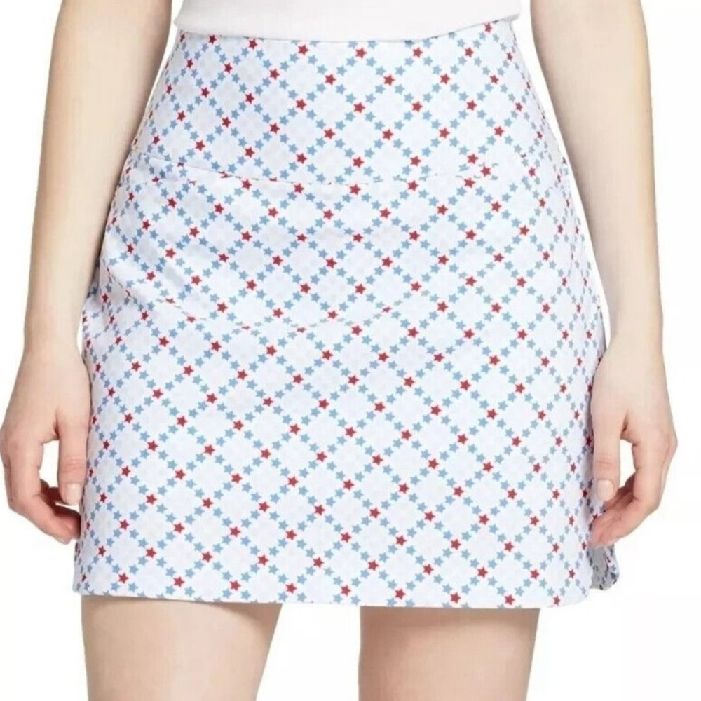 Lady Hagen Pull-On Golf Skort with Tummy Control 17" Stars Red White Blue - Picture 2 of 11